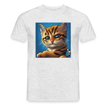 cute cat eyes - Men's T-Shirt - heather grey - Front - AI Model Male 178 dark (178cm)