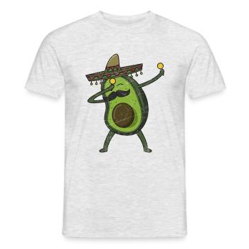 Avocado - Dab Pose - Dabbing - Geschenk - Männer T-Shirt - Grau meliert - Vorne - AI Model Male 178 dark (178cm)