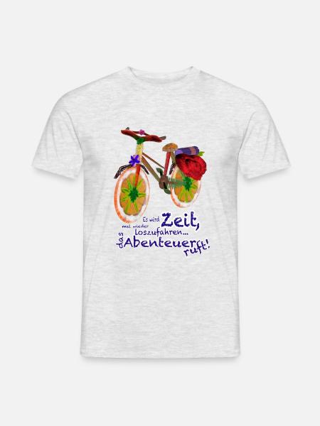 Fahrradtour | crazyplusthree - Männer T-Shirt - Grau meliert
