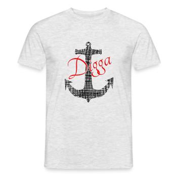 Digga Anker - Männer T-Shirt - Grau meliert - Vorne - AI Model Male 178 dark (178cm)