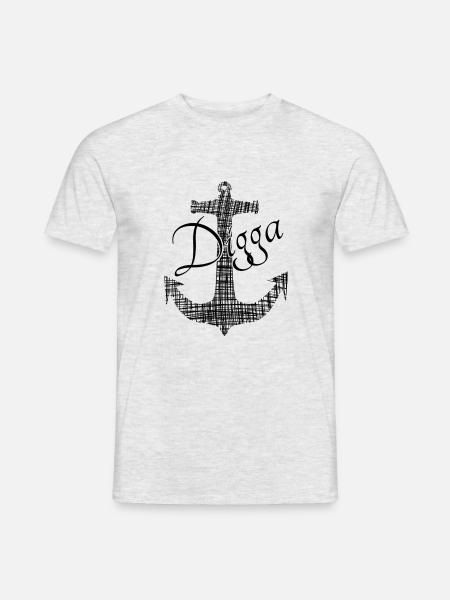 Digga - Männer T-Shirt - Grau meliert