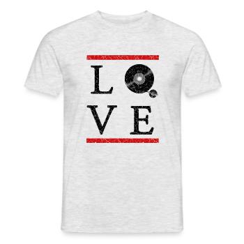DJ Retro Plattenspieler Djane - Männer T-Shirt - Grau meliert - Vorne - AI Model Male 178 dark (178cm)