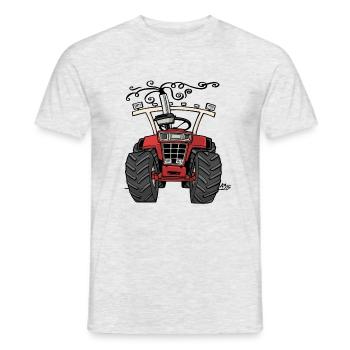 0143 roter Traktor 1255 - Männer T-Shirt - Grau meliert - Vorne - AI Model Male 178 dark (178cm)