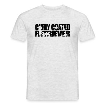 CURLY COATED RETRIEVER Chien de chasse Wilsigns chiens de chasse - T-shirt homme - gris chiné - Devant - AI Model Male 178 dark (178cm)