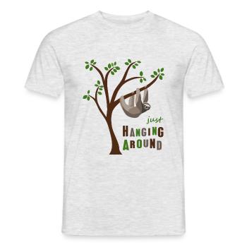 Faultier hängt rum - Männer T-Shirt - Grau meliert - Vorne - AI Model Male 178 dark (178cm)