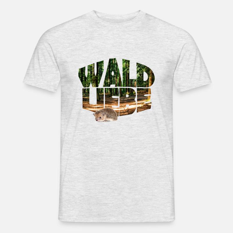 wald 20 waldliebe mit igel - Männer T-Shirt - Grau meliert