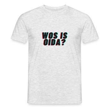Wienerisch Wos is Oida? - Männer T-Shirt - Grau meliert - Vorne - AI Model Male 178 dark (178cm)