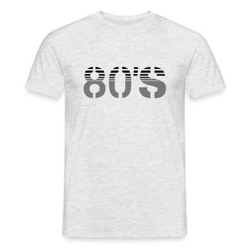 80 s logo - T-shirt homme - gris chiné - Devant - AI Model Male 178 dark (178cm)