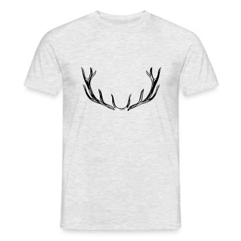 Vintage Antlers - Männer T-Shirt - Grau meliert - Vorne - AI Model Male 178 dark (178cm)