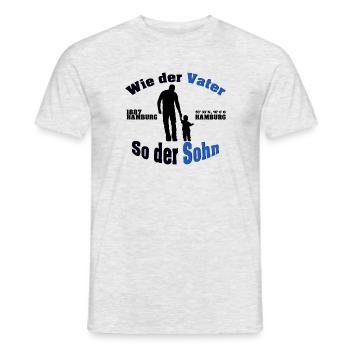 Wie der Vater so der Sohn - Hamburg 1887 - Männer T-Shirt - Grau meliert - Vorne - AI Model Male 178 dark (178cm)