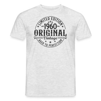 Vintage 1960 Vintage né Anniversaire Rétro - T-shirt homme - gris chiné - Devant - AI Model Male 178 dark (178cm)