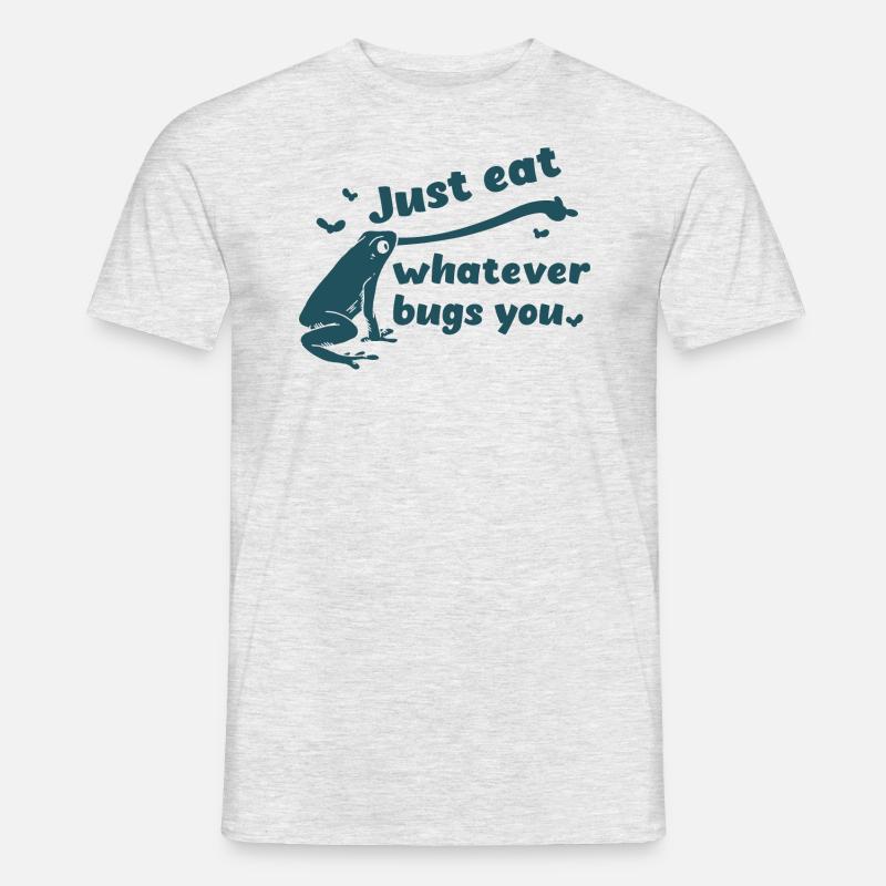 Eat whatever bugs you - Männer T-Shirt - Grau meliert