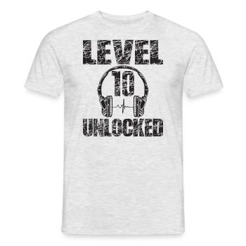 Niveau 10 Cadeau d’anniversaire débloqué 10 ans - T-shirt homme - gris chiné - Devant - AI Model Male 178 dark (178cm)