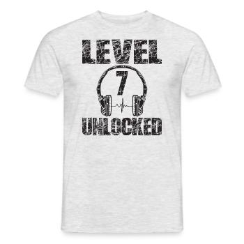 Niveau 7 Cadeau d’anniversaire débloqué 7 ans 7. - T-shirt homme - gris chiné - Devant - AI Model Male 178 dark (178cm)