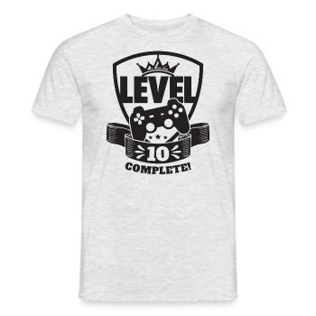 Level 10 Complete Birthday Gift 10 Years - Men's T-Shirt - heather grey - Front - AI Model Male 178 dark (178cm)