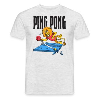 Ping Pong Lion Table Tennis Lion Outfit - T-shirt homme - gris chiné - Devant - AI Model Male 178 dark (178cm)