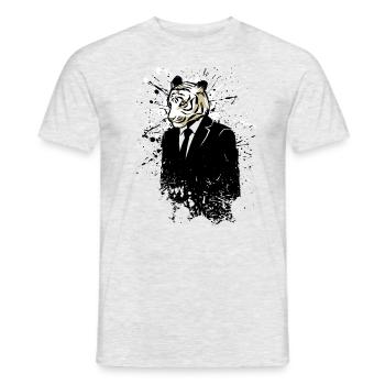 Graffiti élégant tigre - T-shirt homme - gris chiné - Devant - AI Model Male 178 dark (178cm)