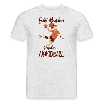 Handballspielerin Handball Ball Outfit Handballer - Männer T-Shirt - Grau meliert - Vorne - AI Model Male 178 dark (178cm)