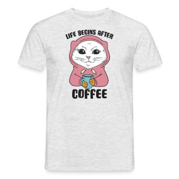 White Main Coon Cat Cat Outfit for - Men's T-Shirt - heather grey - Front - AI Model Male 178 dark (178cm)