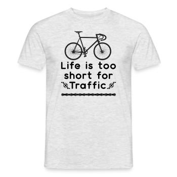 Das Leben ist zu kurz für den Verkehr - Männer T-Shirt - Grau meliert - Vorne - AI Model Male 178 dark (178cm)