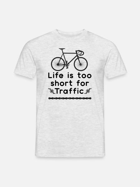 Das Leben ist zu kurz für den Verkehr - Männer T-Shirt - Grau meliert