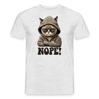 Nope! Neinsager - Mitarbeiter Arbeitskollegen - Männer T-Shirt - Grau meliert - Vorne - AI Model Male 178 dark (178cm)
