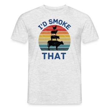 Je fumerais ça - T-shirt homme - gris chiné - Devant - AI Model Male 178 dark (178cm)