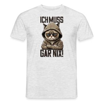 Ich muss gar Nix Mitarbeiter Arbeitskollegen - Männer T-Shirt - Grau meliert - Vorne - AI Model Male 178 dark (178cm)