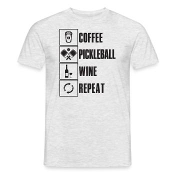 Café Pickleball Vin Ripeat Dicton pour cornichon - T-shirt homme - gris chiné - Devant - AI Model Male 178 dark (178cm)