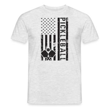 Pickleball Is My Therpy USA Flag Pickleballer - Men's T-Shirt - heather grey - Front - AI Model Male 178 dark (178cm)