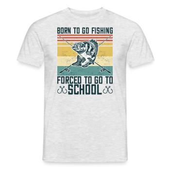 Born To Go Fishing Bass Fish Fisherman Boys - Men's T-Shirt - heather grey - Front - AI Model Male 178 dark (178cm)