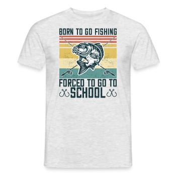 Born To Go Fishing Bass Fish Fisherman Boys - Men's T-Shirt - heather grey - Front - AI Model Male 178 dark (178cm)
