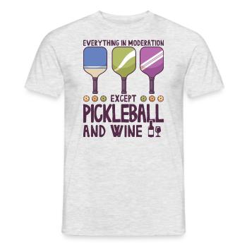 Pickleball und Wein für Pickle Ball, Was That out - Männer T-Shirt - Grau meliert - Vorne - AI Model Male 178 dark (178cm)