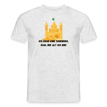 Sandcastle - I'll build a sandcastle, no matter how old - Men's T-Shirt - heather grey - Front - AI Model Male 178 dark (178cm)