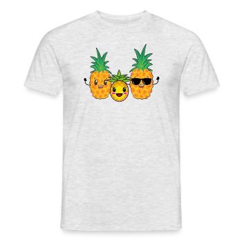 Famille d’ananas en vacances - T-shirt homme - gris chiné - Devant - AI Model Male 178 dark (178cm)