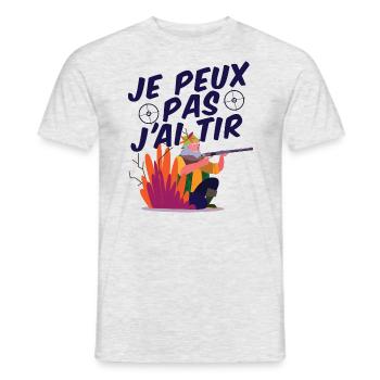 Ich kann nicht ich schoss Humor Schießsport Shooter - Männer T-Shirt - Grau meliert - Vorne - AI Model Male 178 dark (178cm)