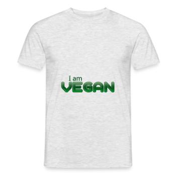 Je suis végétalien - Je suis végétalien - T-shirt homme - gris chiné - Devant - AI Model Male 178 dark (178cm)