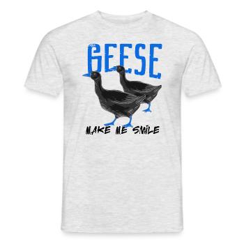 Les oies me font sourire, mignonne oie, oiseau, - T-shirt homme - gris chiné - Devant - AI Model Male 178 dark (178cm)