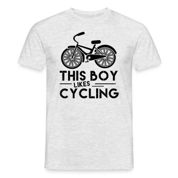 Junge mag Radfahren Cardio Hobby Sport Fahrrad - Männer T-Shirt - Grau meliert - Vorne - AI Model Male 178 dark (178cm)