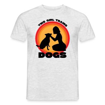 Girl Tins Dogs Cute Welpe Professioneller - Männer T-Shirt - Grau meliert - Vorne - AI Model Male 178 dark (178cm)
