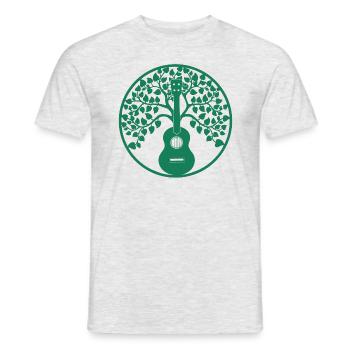 ukulele tree mandala grün - Männer T-Shirt - Grau meliert - Vorne - AI Model Male 178 dark (178cm)
