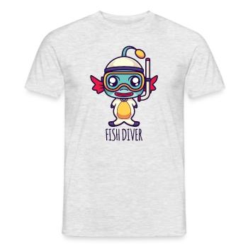 Plongeur de poisson - T-shirt homme - gris chiné - Devant - AI Model Male 178 dark (178cm)