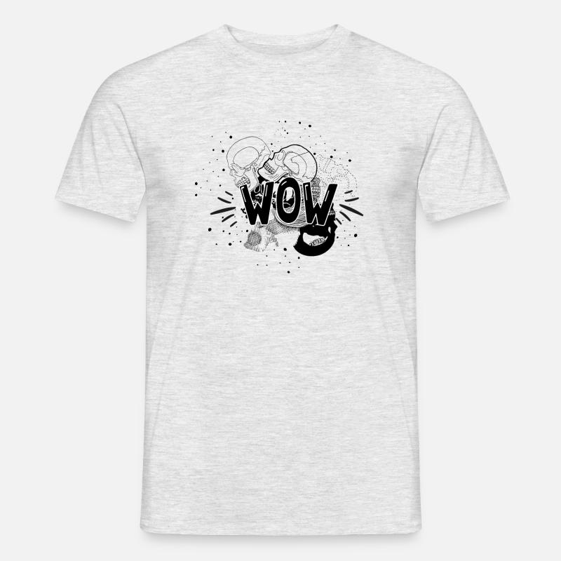 WOW - Männer T-Shirt - Grau meliert