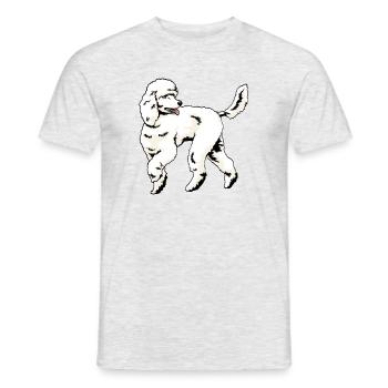 Caniche chien - T-shirt homme - gris chiné - Devant - AI Model Male 178 dark (178cm)