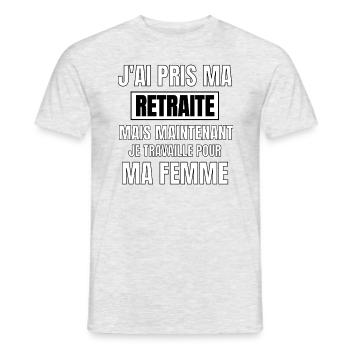 J’ai pris ma retraite - T-shirt homme - gris chiné - Devant - AI Model Male 178 dark (178cm)