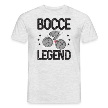 Légende de la pétanque disant boule de pétanque avec Jack Bocci - T-shirt homme - gris chiné - Devant - AI Model Male 178 dark (178cm)