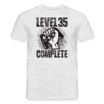 Level 35 Complete Birthday Gift 35 Years - Men's T-Shirt - heather grey - Front - AI Model Male 178 dark (178cm)