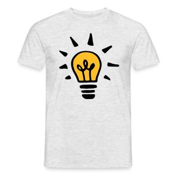 Orange ampoule / orange light bulb - T-shirt homme - gris chiné - Devant - AI Model Male 178 dark (178cm)