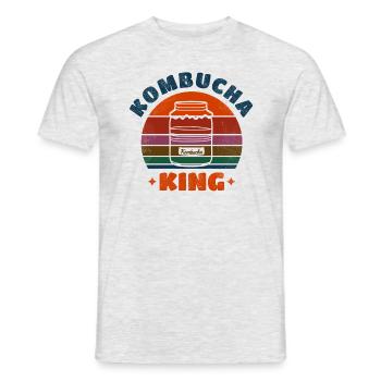 Kombucha King - Männer T-Shirt - Grau meliert - Vorne - AI Model Male 178 dark (178cm)