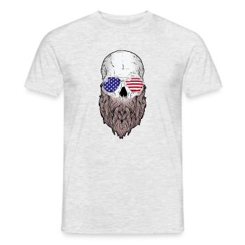 Bearded del port USA Aviators amateur de barbe - T-shirt homme - gris chiné - Devant - AI Model Male 178 dark (178cm)